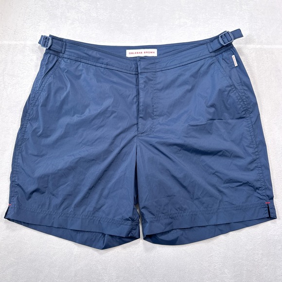 ORLEBAR BROWN Men's Size 32 Navy Blue OB Classic Bulldog Mesh-Lined Swim Shorts - Picture 1 of 6